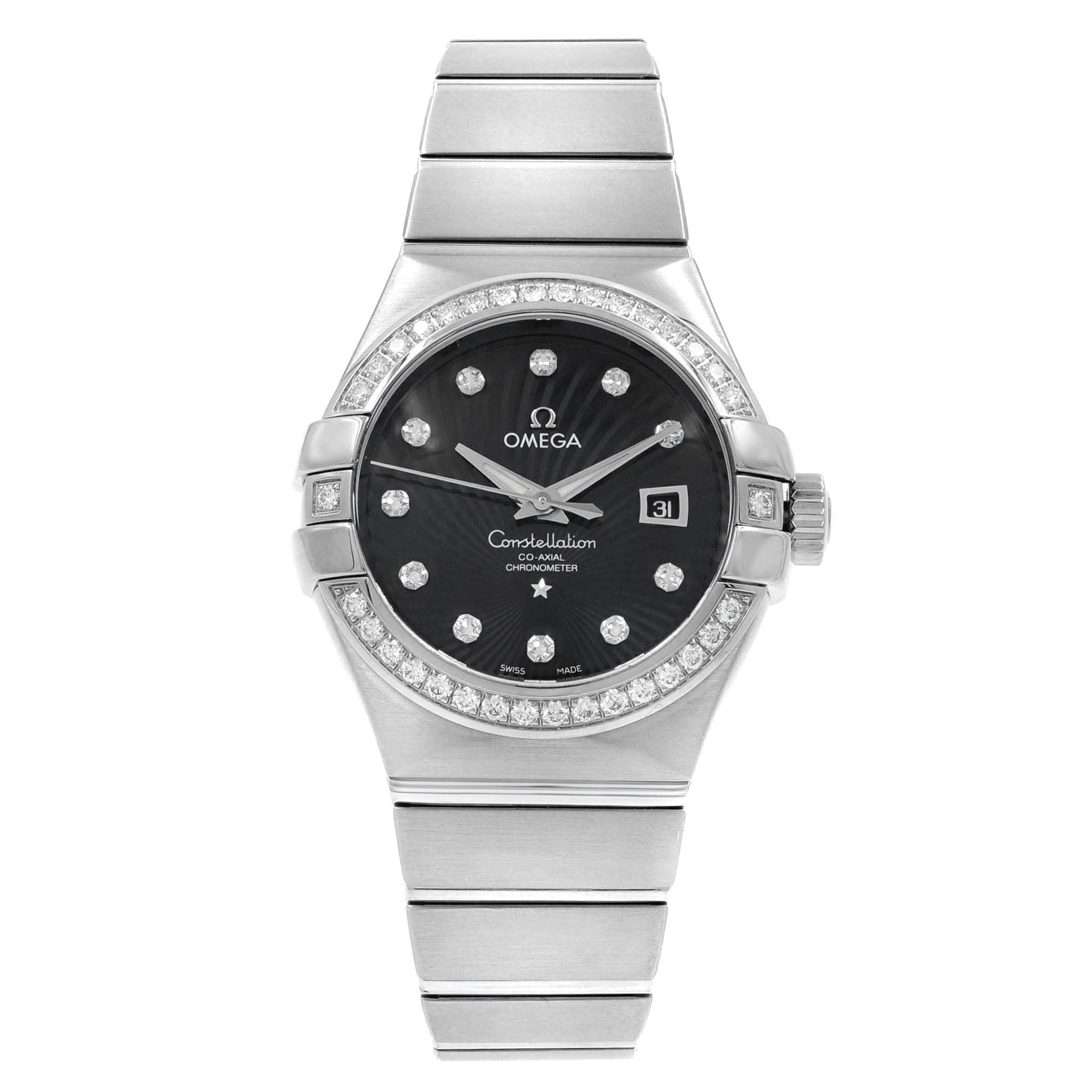 Front Full View Of OMEGA 123.55.31.20.51.001 White Gold Watch