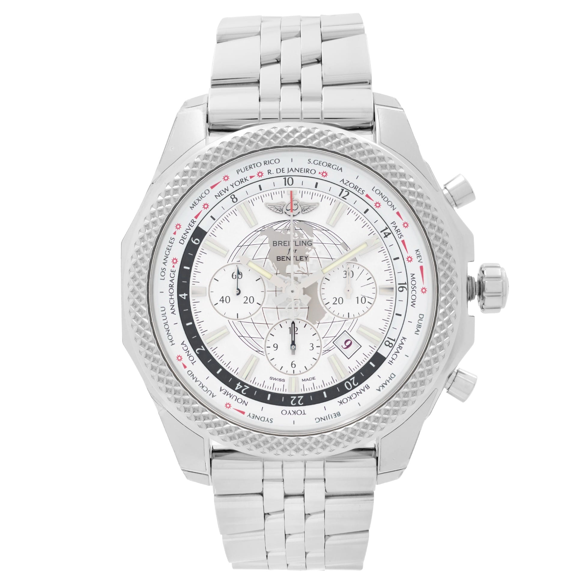Front Full View Of Breitling AB0521U0/A768-990A Stainless Steel Watch