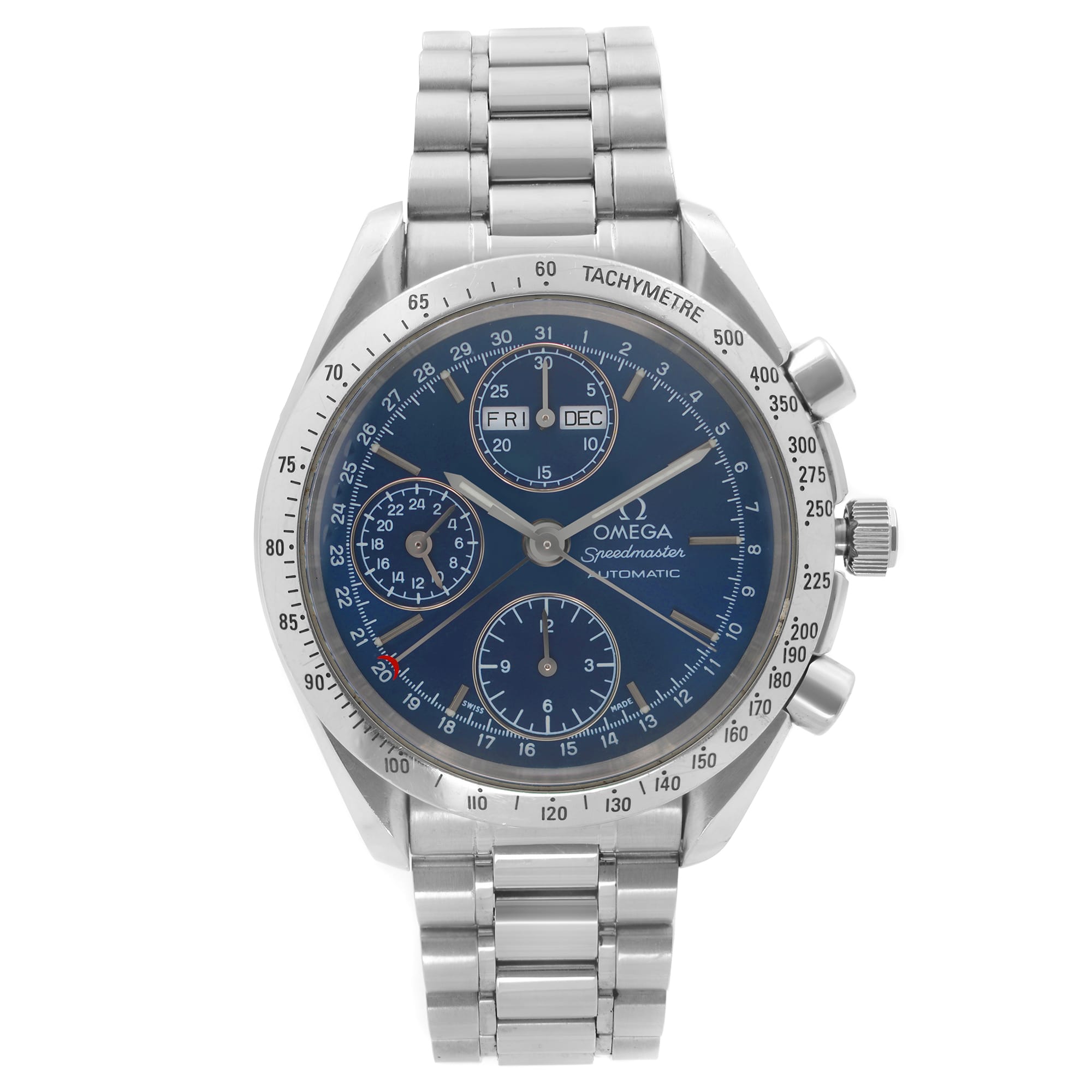 Front Full View Of OMEGA 3521.80. Stainless Steel Watch