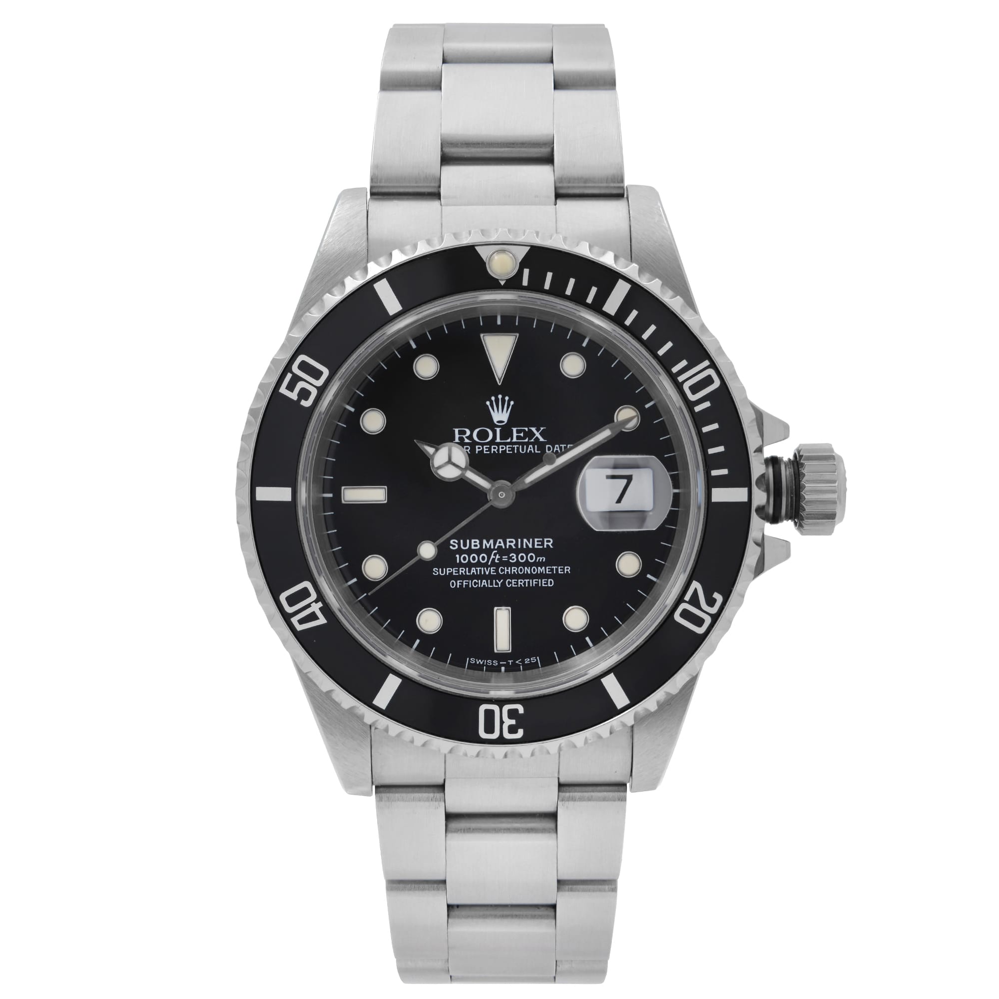 Front Full View Of Rolex 16610 Stainless Steel Watch