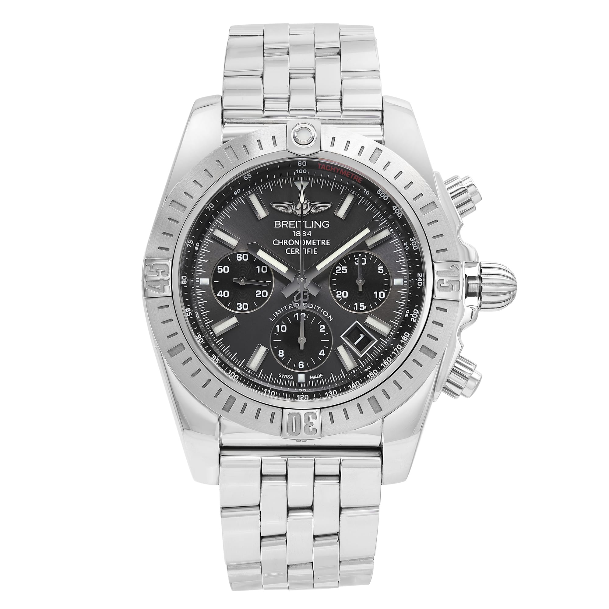 Front Full View Of Breitling AB01151A/F577-388A Stainless Steel Watch