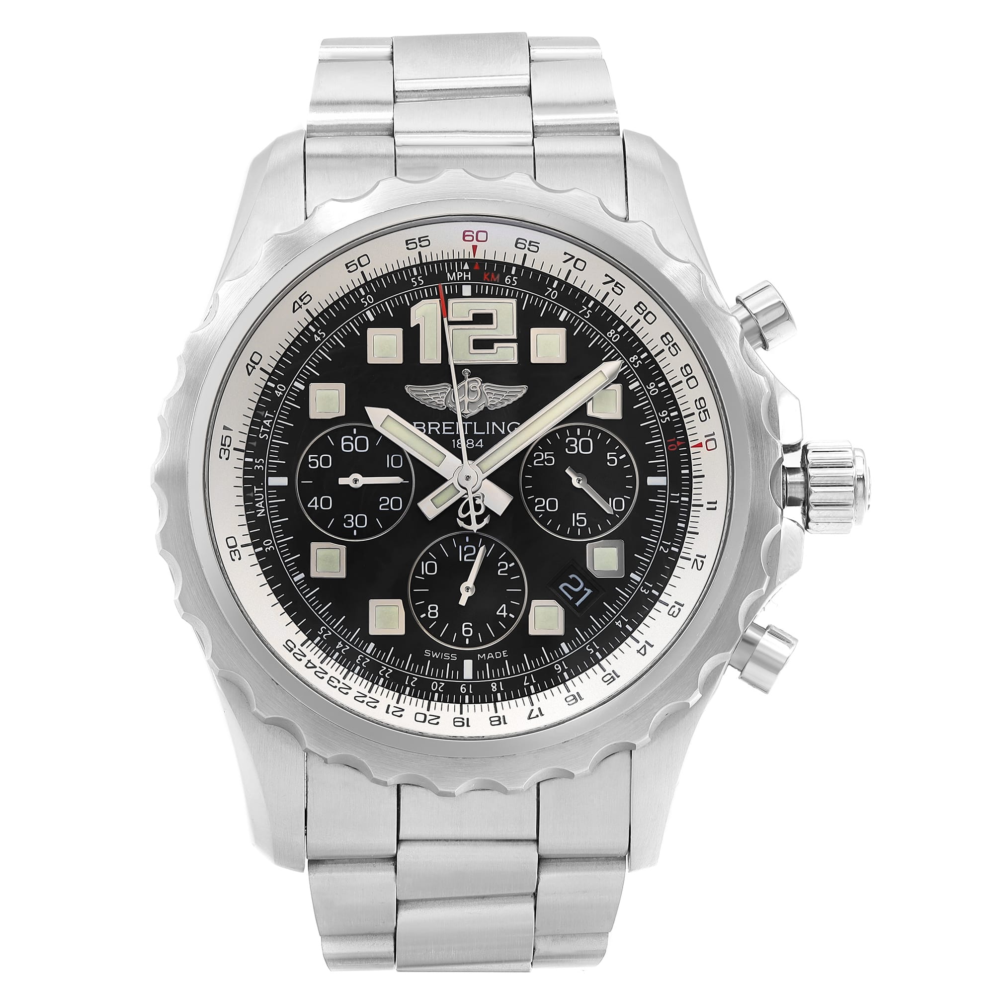 Front Full View Of Breitling A2336035/BA68-167A Stainless Steel Watch