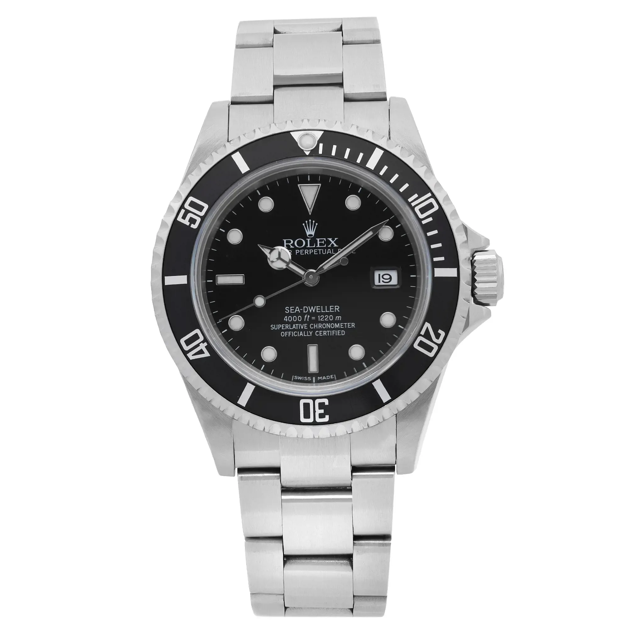 Front Full View Of Rolex 16600 Stainless Steel Watch