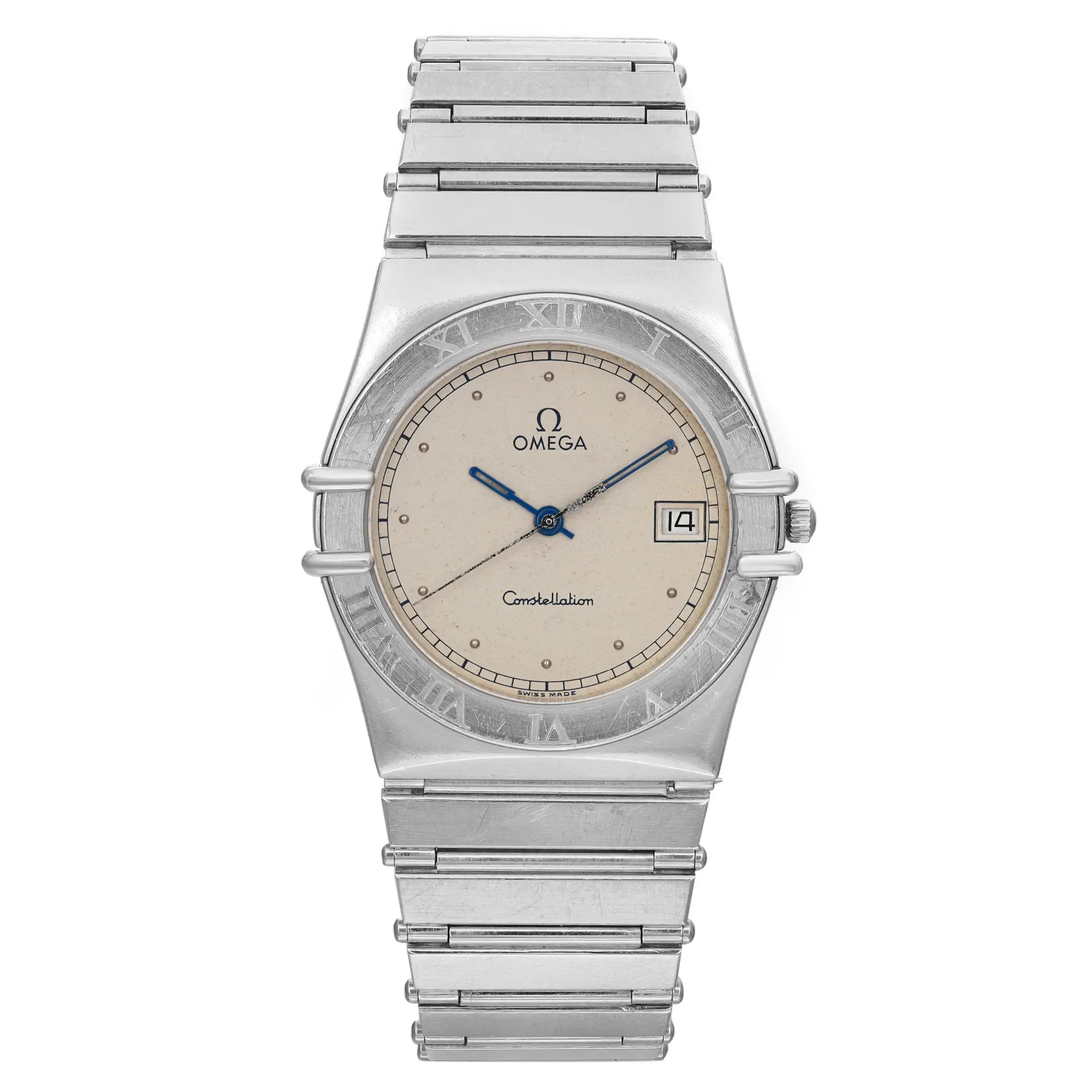 Front Full View Of OMEGA 396.1076 Stainless Steel Watch