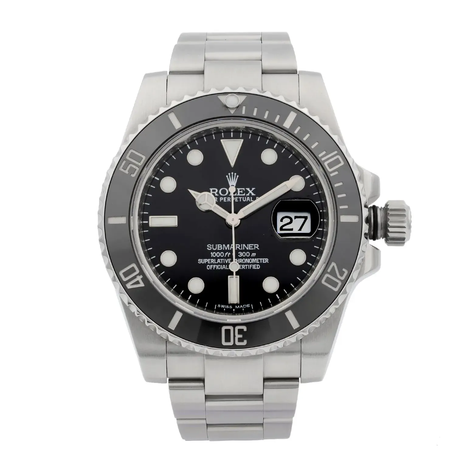 Front Full View Of Rolex 116610LN Stainless Steel Watch