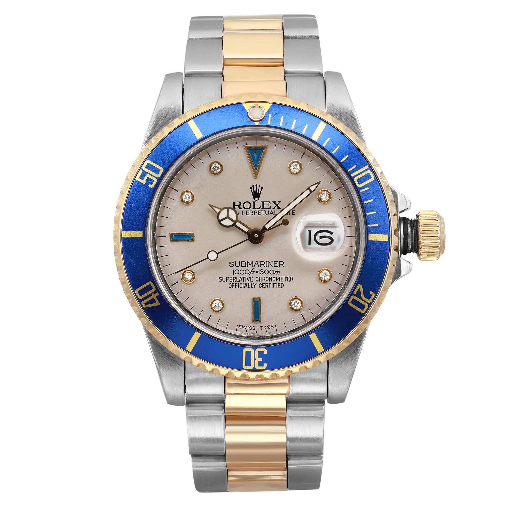 Front Full View Of Rolex 16803 Stainless Steel Watch