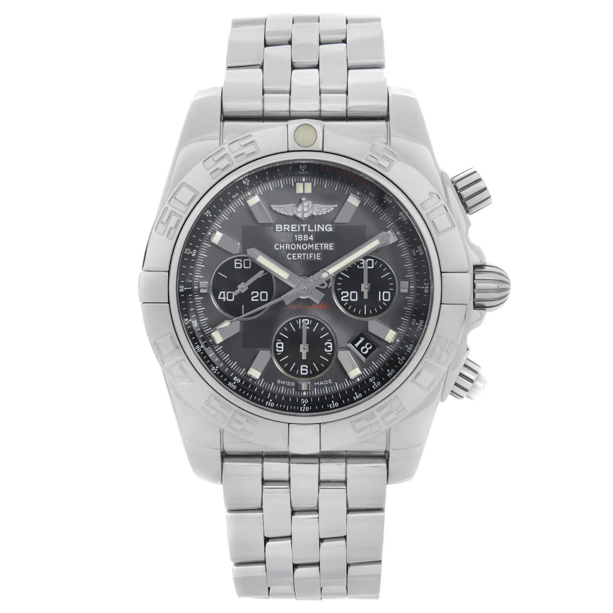 Front Full View Of Breitling AB011012/F546-375A Stainless Steel Watch 