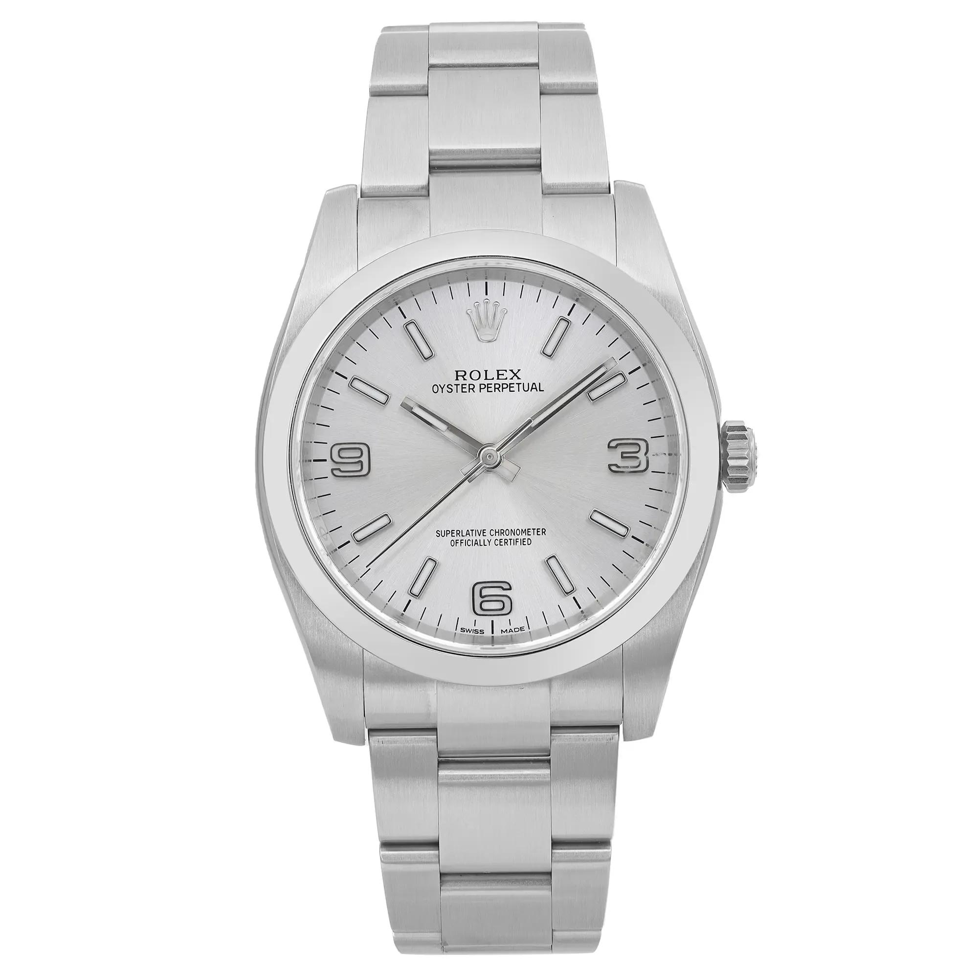 Front Full View Of Rolex 116000 Stainless Steel Watch
