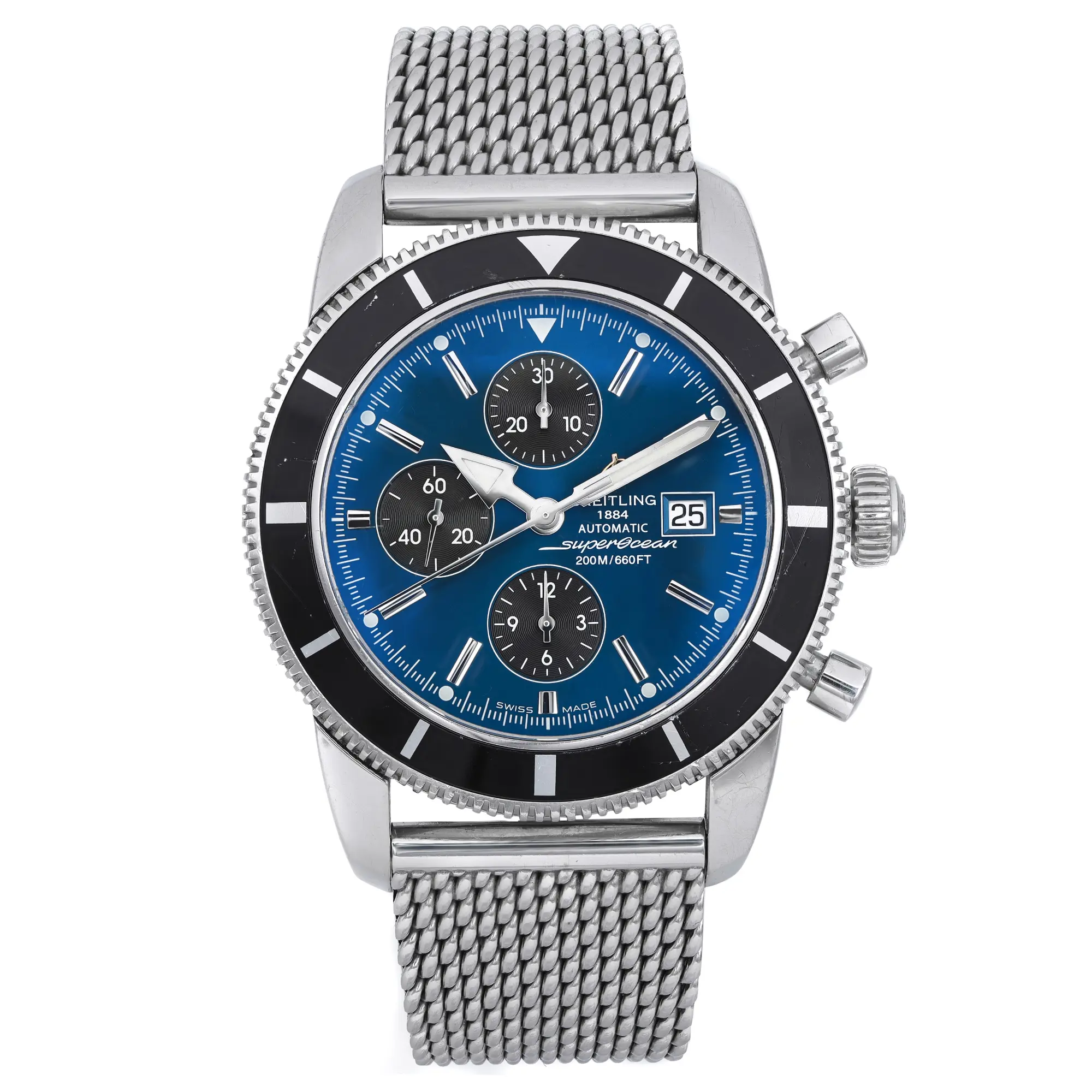 Front Full View Of Breitling A13320 Stainless Steel Watch