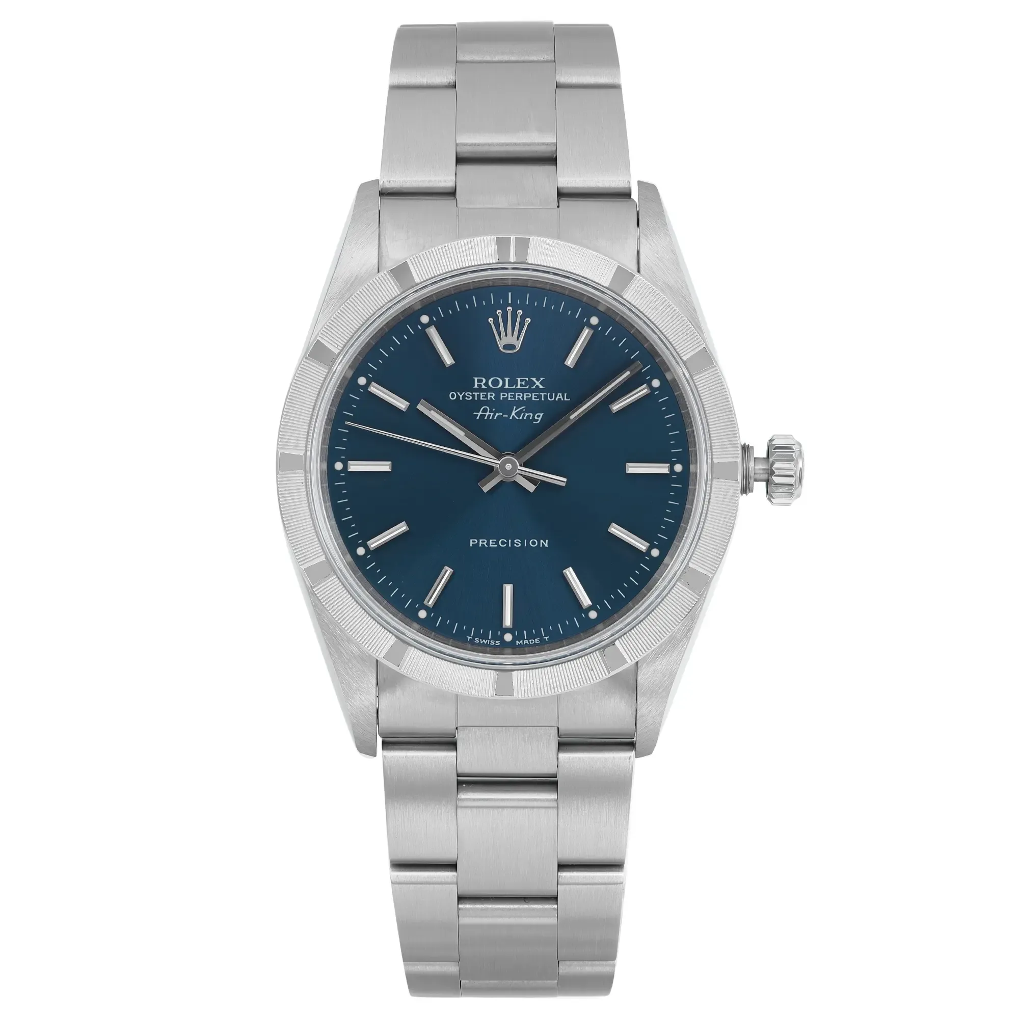 Front Full View Of Rolex 14010 Stainless Steel Watch