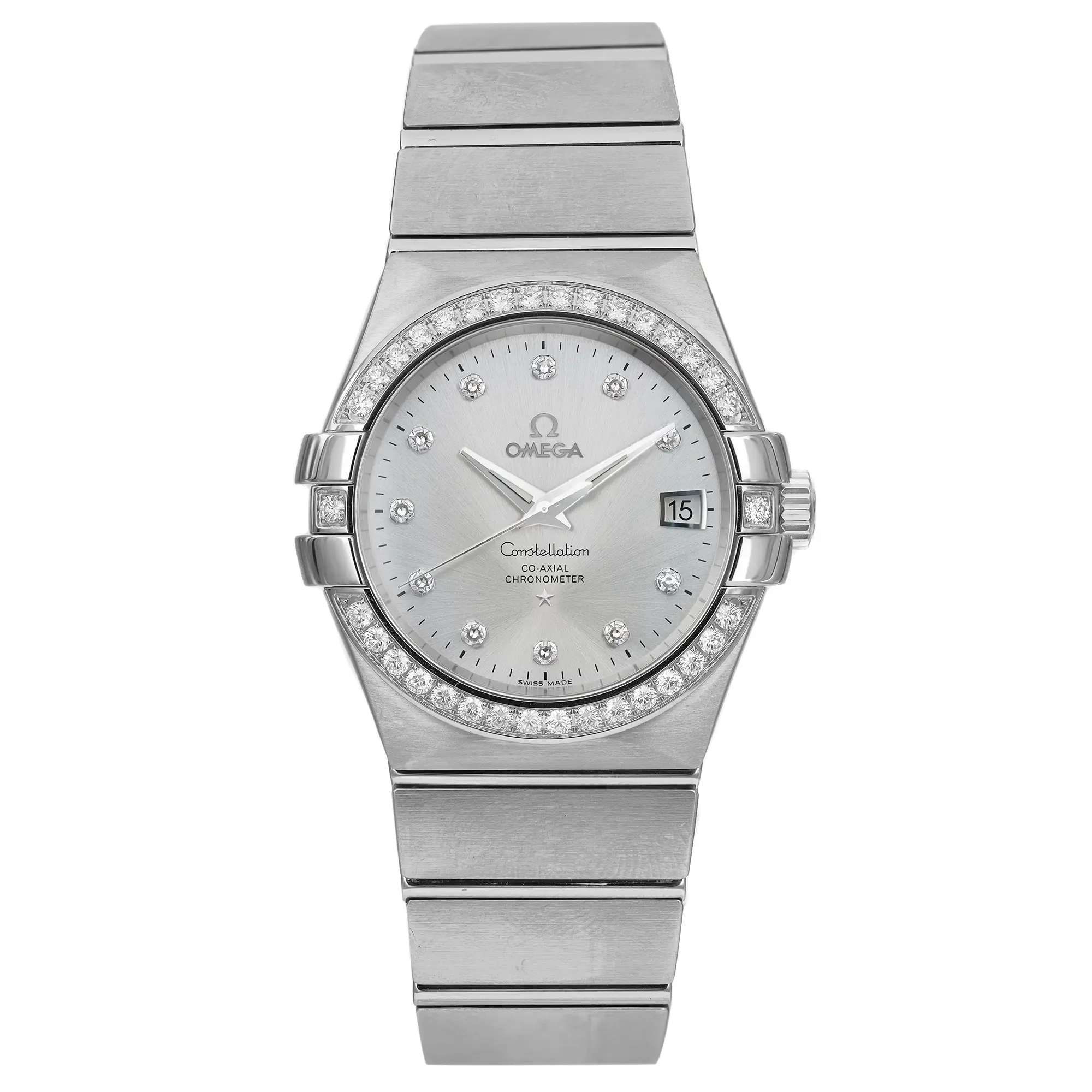 Front Full View Of OMEGA 123.15.35.20.52.001 Stainless Steel Watch