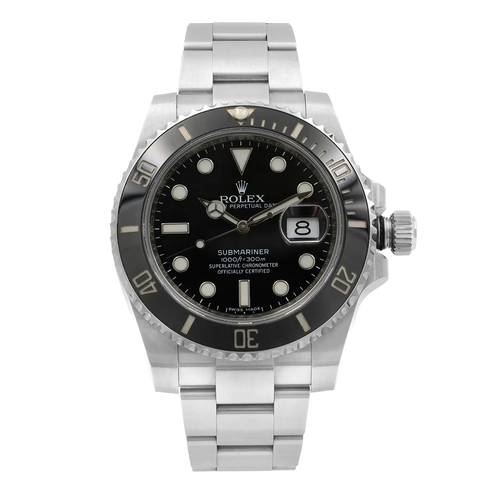 Front Full View Of Rolex 116610LN Stainless Steel Watch