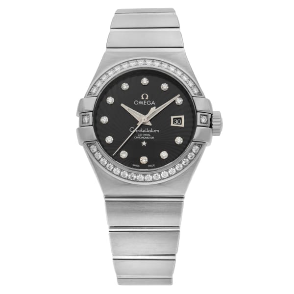 Front Full View Of OMEGA 123.55.31.20.51.001 White Gold Watch 