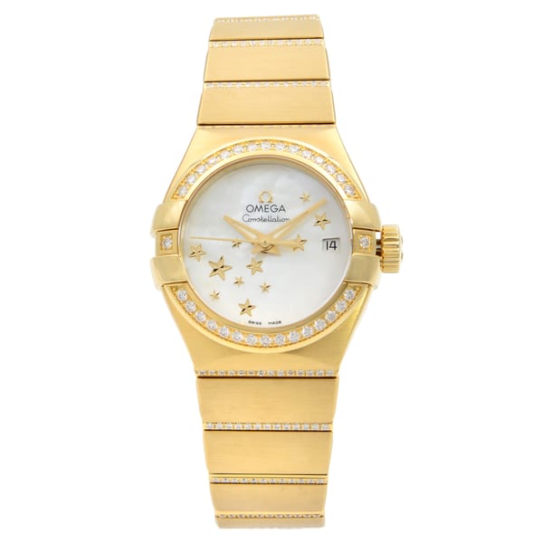 Front Full View Of OMEGA 123.55.27.20.05.002 Yellow Gold Watch 