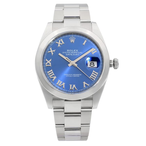 Front Full View Of Rolex 126300 Stainless Steel Watch 