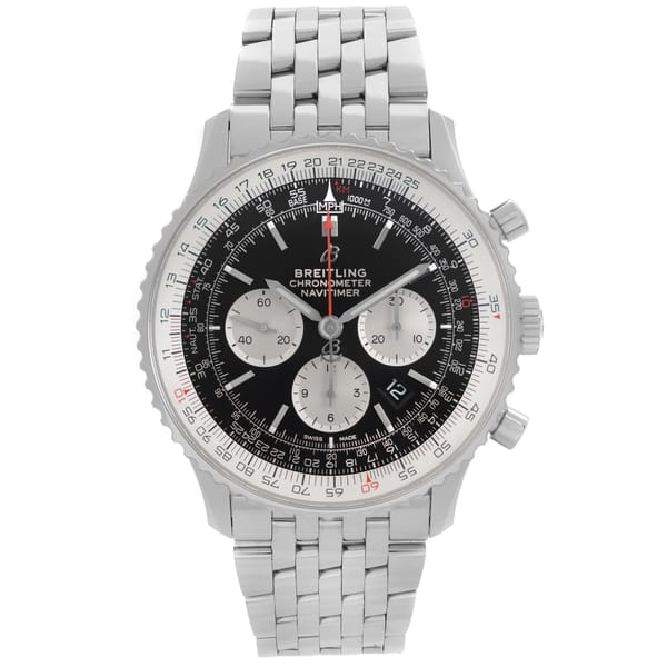 Front Full View Of Breitling AB0127211B1A1 Stainless Steel Watch 
