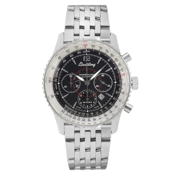 Front Full View Of Breitling A41330 Stainless Steel Watch 