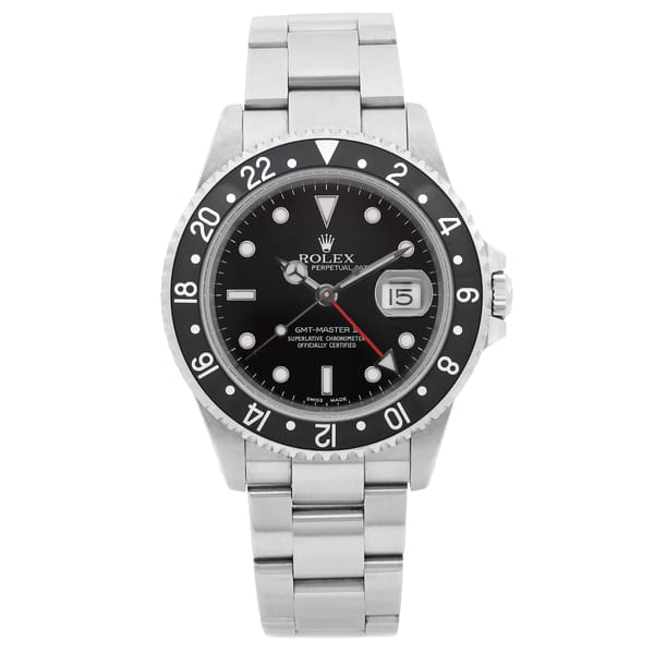 Front Full View Of Rolex 16710 Stainless Steel Watch 