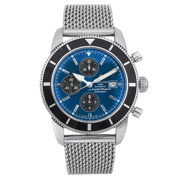 Front Full View Of Breitling A13320 Stainless Steel Watch 