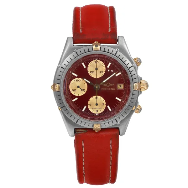 Front Full View Of Breitling 81950 Stainless Steel Watch 